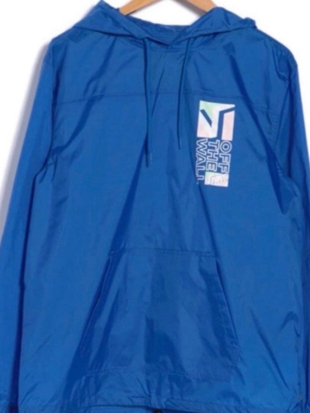 Off-White Blue Pullover Hoodie with Chest Panel